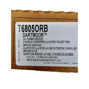 Moen Dartmoor Lavatory Faucet Trim Oil Rubbed Bronze 2 Handle T6805ORB NIB